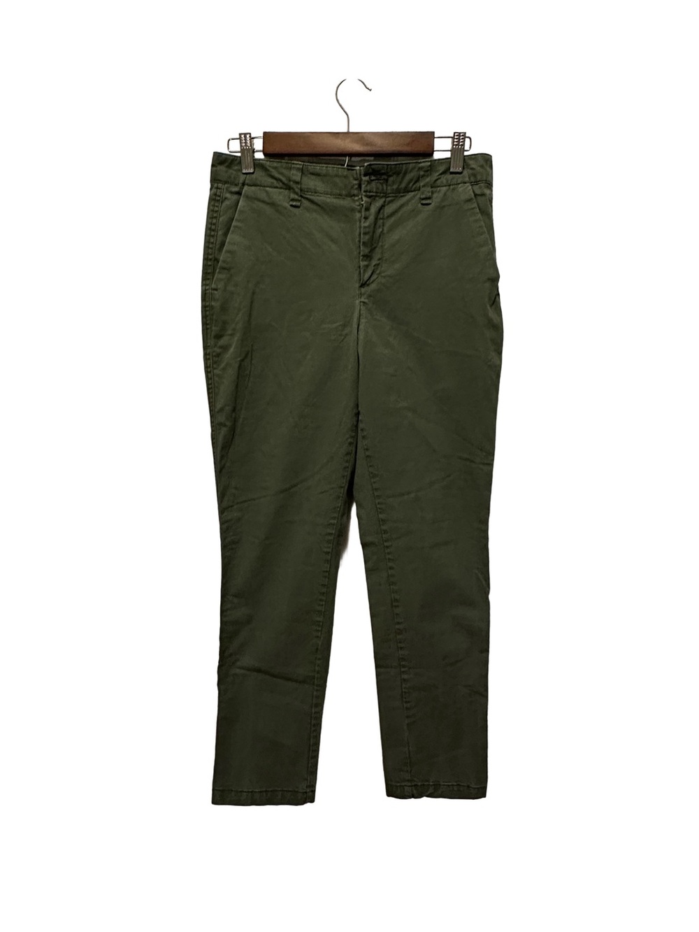 GAP Straight-Leg Girl Friend Chino Pants in Olive Green Size 2